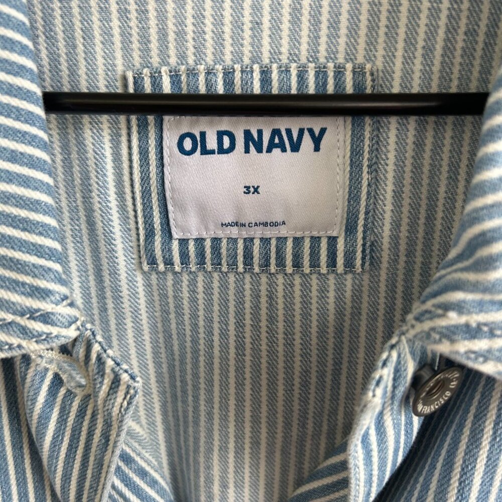 Old Navy - Railroad Striped Utility Jacket - Never Worn - Size 3X - Picture 2 of 7